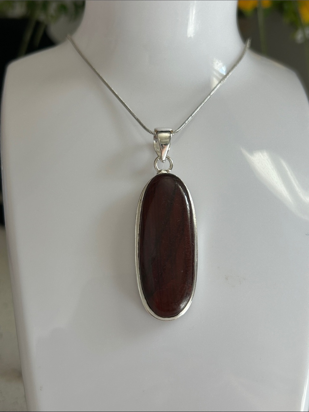 Red Labradorite Gemstone Handmade Pendant Necklace